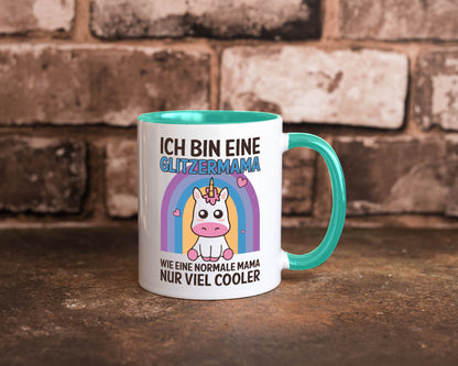 Glitzermama, wie normal, nur cooler | Einhorn Geschenkidee Familie Humor Tasse
