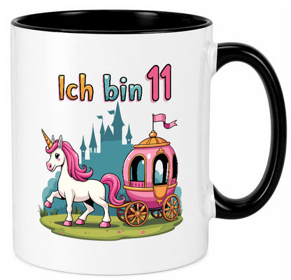 11. Geburtstag | Prinzessin in Kutsche Einhorn lustig Geschenkidee Geschenk Tasse