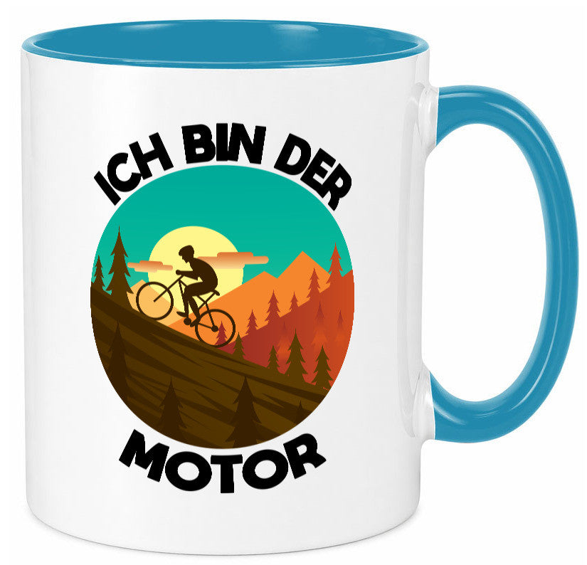 Ich bin der Motor | Mountainbiking Fahrrad Berge Geschenkidee Humor Tasse
