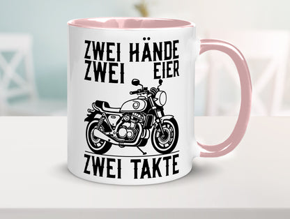 Zwei Hände | Zweitaktmotor Motorrad Moped Biker Geschenkidee Humor Tasse