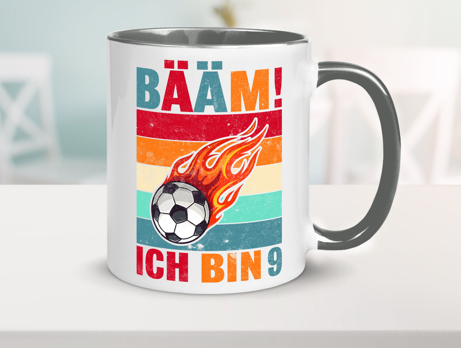 9. Geburtstag | Bääm ich bin 9 Fußball Geschenkidee Humor Tasse