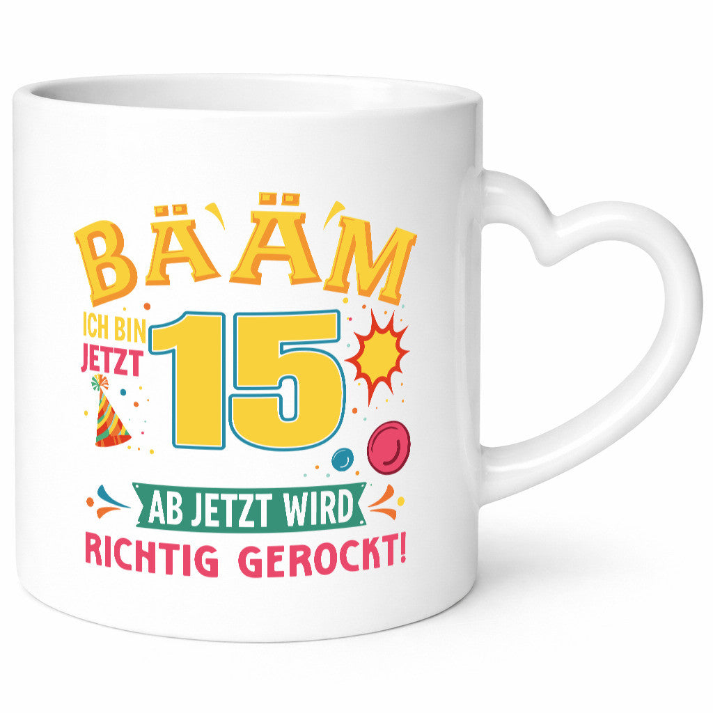 15. Geburtstag | 15 Jahre ab jetzt wird richtig gerockt Humor Geschenkidee Tasse