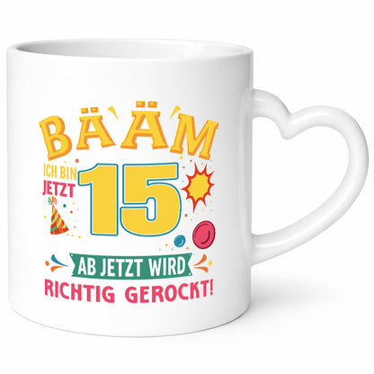15. Geburtstag | 15 Jahre ab jetzt wird richtig gerockt Humor Geschenkidee Tasse