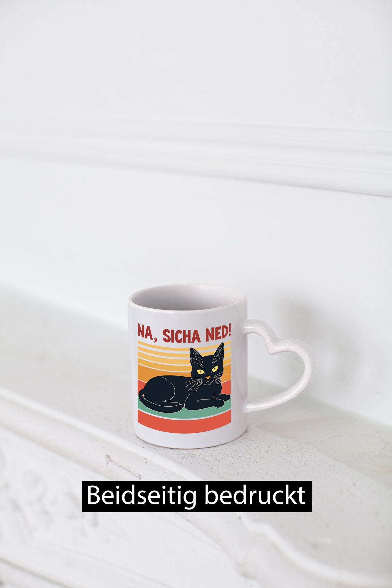 Na sicha ned! | Schwarze Katze Müde Humor Tierliebhaber Geschenkidee Tasse