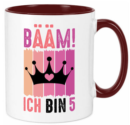 5. Geburtstag | 5 Jahre Bääm ich bin Krone lustiger Spruch Geschenk Tasse