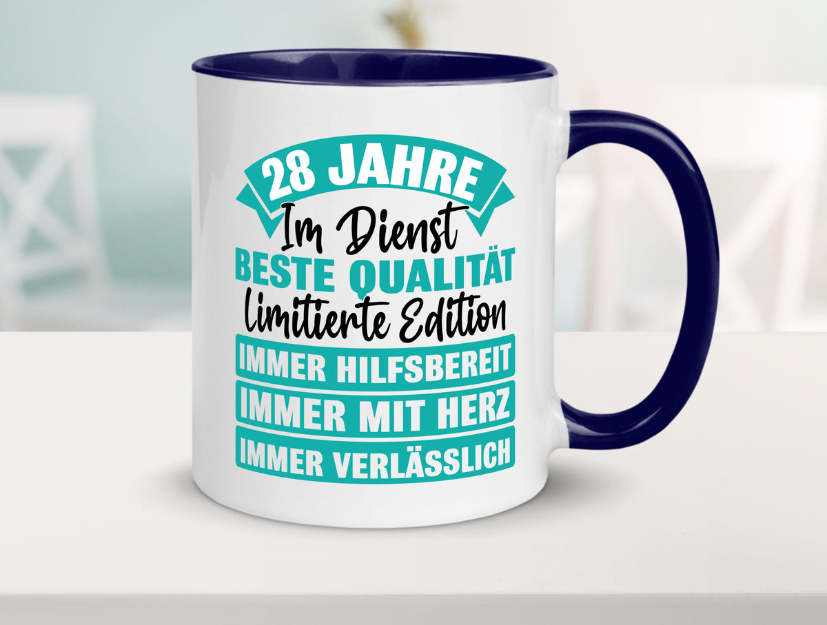 28 Jahre im Dienst | Jubiläum Arbeit lustig Kollegen Büro Geschenk Tasse