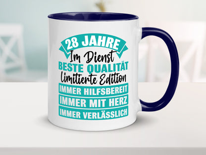 28 Jahre im Dienst | Jubiläum Arbeit lustig Kollegen Büro Geschenk Tasse