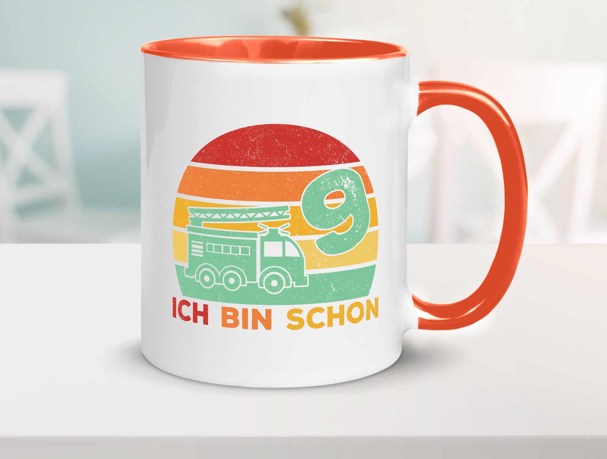 9. geburtstag | Feuerwehrauto 9 Jahre Feuerwehr Geschenk Geschenkidee lustiger