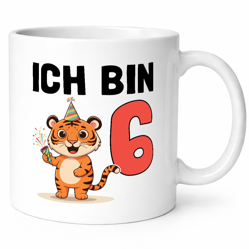 6. Geburtstag | 6 Jahre Tiger lustiger Spruch Geschenk Geschenkidee Tasse