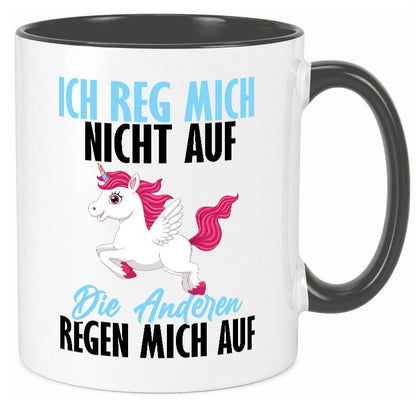 Ich reg mich nicht auf lustiger Spruch Geschenk Humor Geschenkidee Tasse