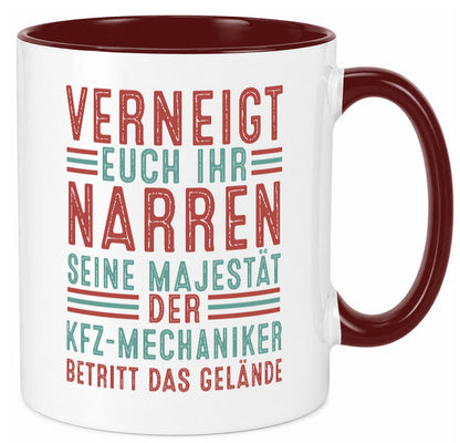 Verneigt euch: KFZ-Mechaniker | Werkstatt Mechaniker lustiger Spruch Geschenk Tasse