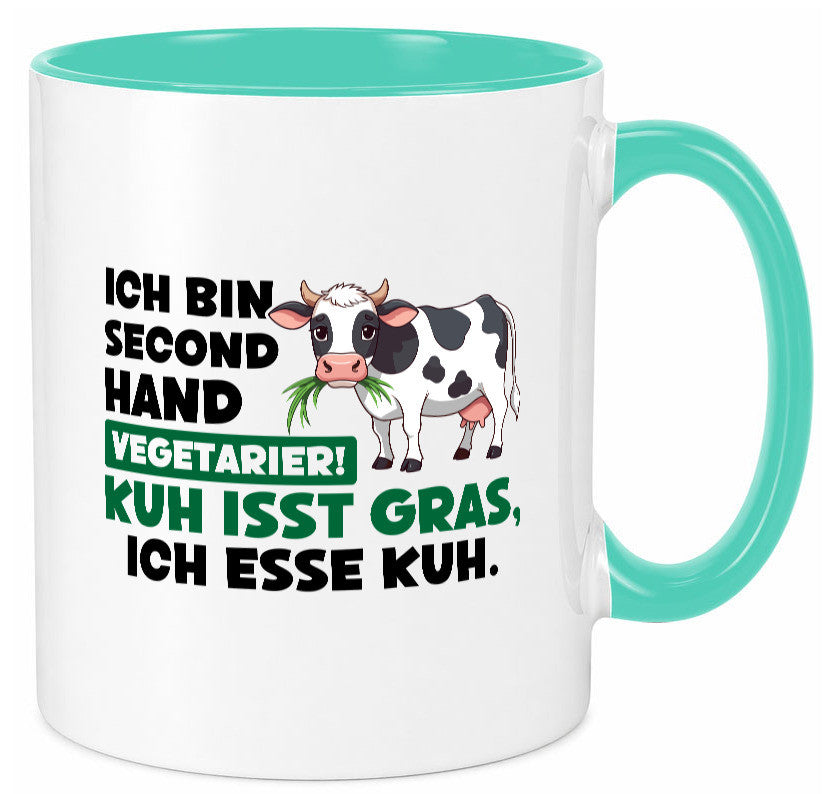 Ich bin secendhand vegetarierer | BBQ Kühe Liebhaber v2 Geschenk Humor Tasse
