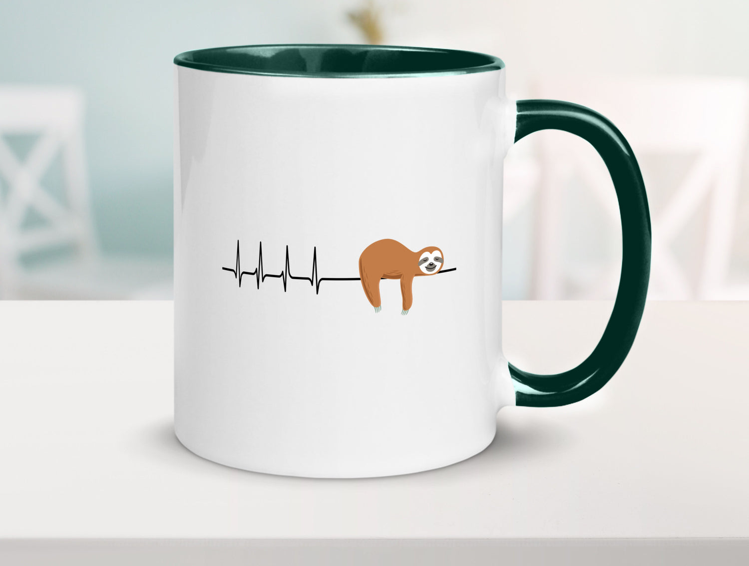 Herzschlag Faultier | Faulheit Morgenmuffel faul Humor Tierliebhaber