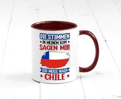 Chile | Urlaub Stimmen in meinem Kopf Traumland Geschenkidee Humor Tasse