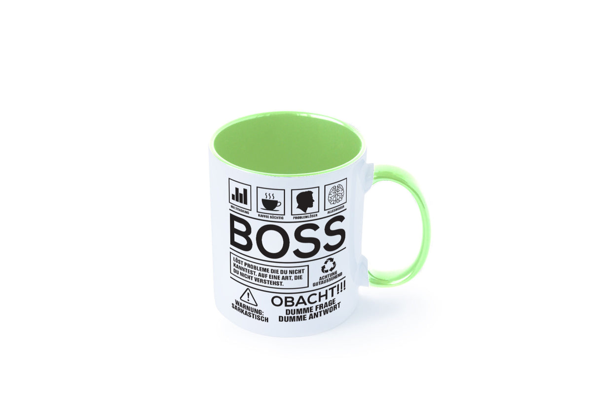Achtung Probleme Boss | Führungskraft Vorgesetzter lustig Humor Geschenkidee Tasse