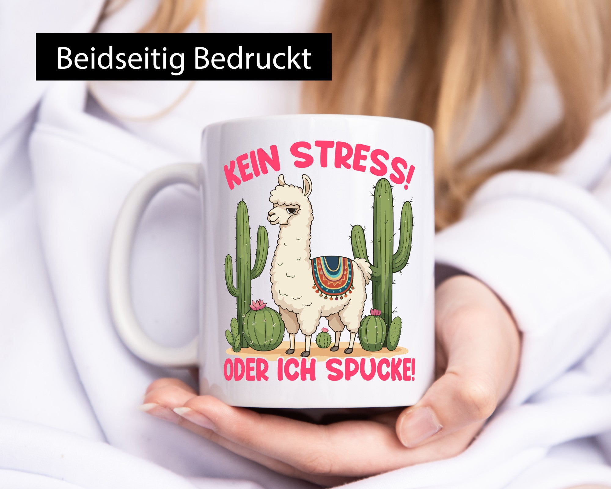 Kein stress oder ich Sprucke | Lama Alpaka Humor Geschenkidee Tasse
