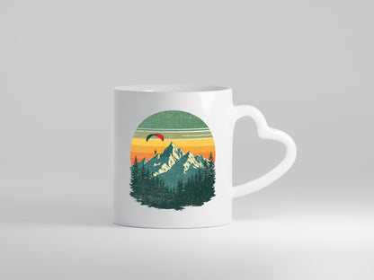 Retro Fleitschirmfliegen über die Berge v2 lustiger Spruch Geschenk Humor
