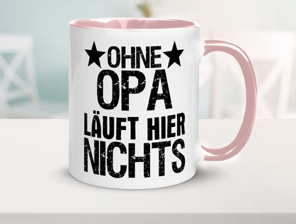 Ohne Opa läuft hier nichts | Sterne Geschenkidee Familie Humor Tasse