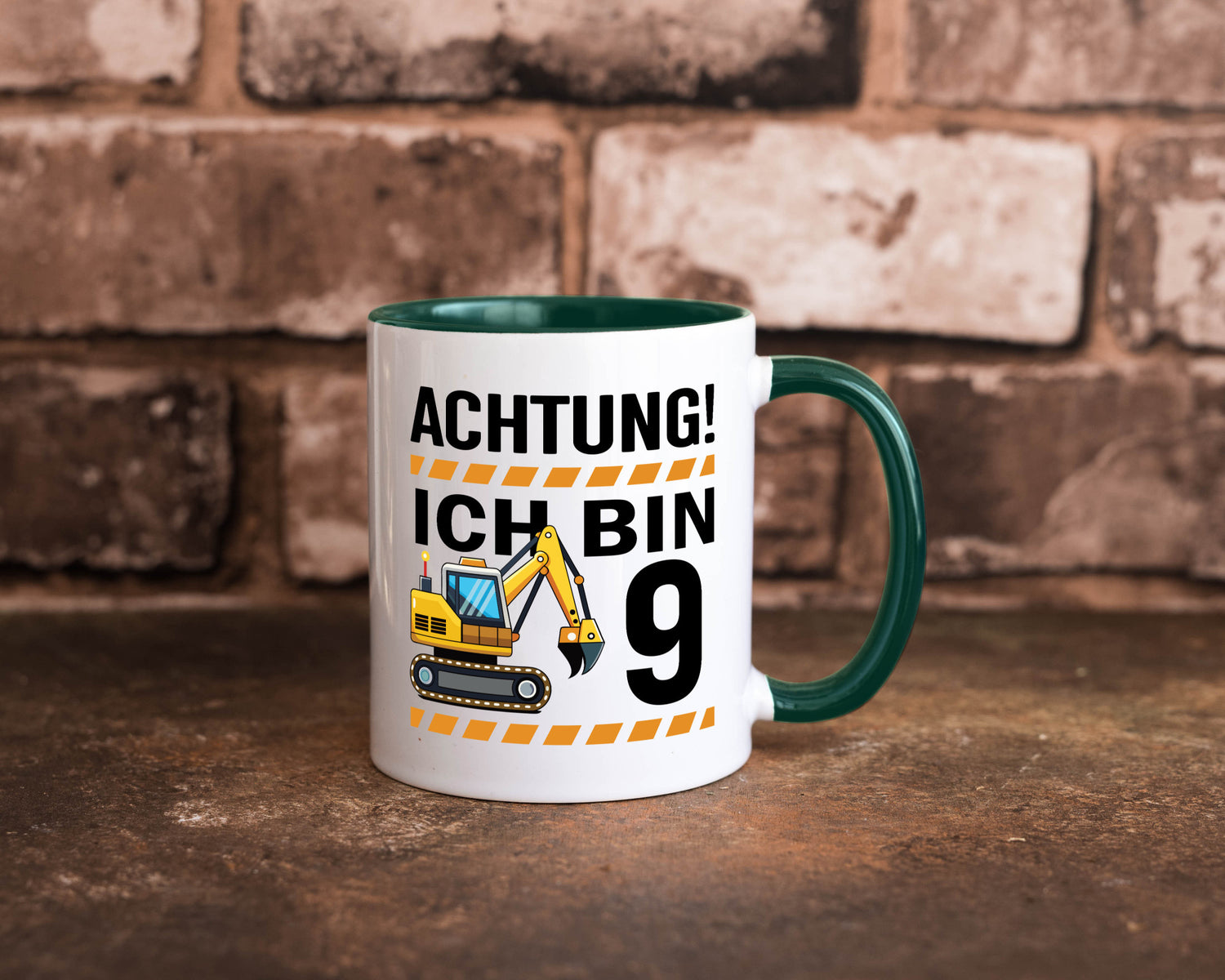 9 Geburtstag Ich bin | Bagger Junge lustiger Spruch Geschenk Geschenkidee Tasse