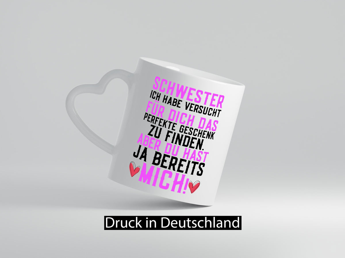 Beste Schwester | Herzen Humor Liebe Verbundenheit Geschenk Geschenkidee Tasse