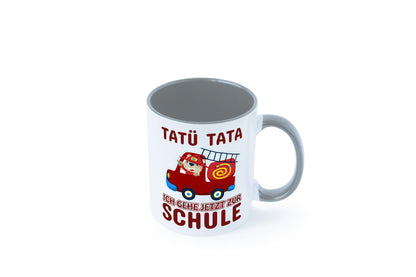 Bär in Feuerwehrauto | Tatü Tata Einschulung Tasse Humor Geschenkidee