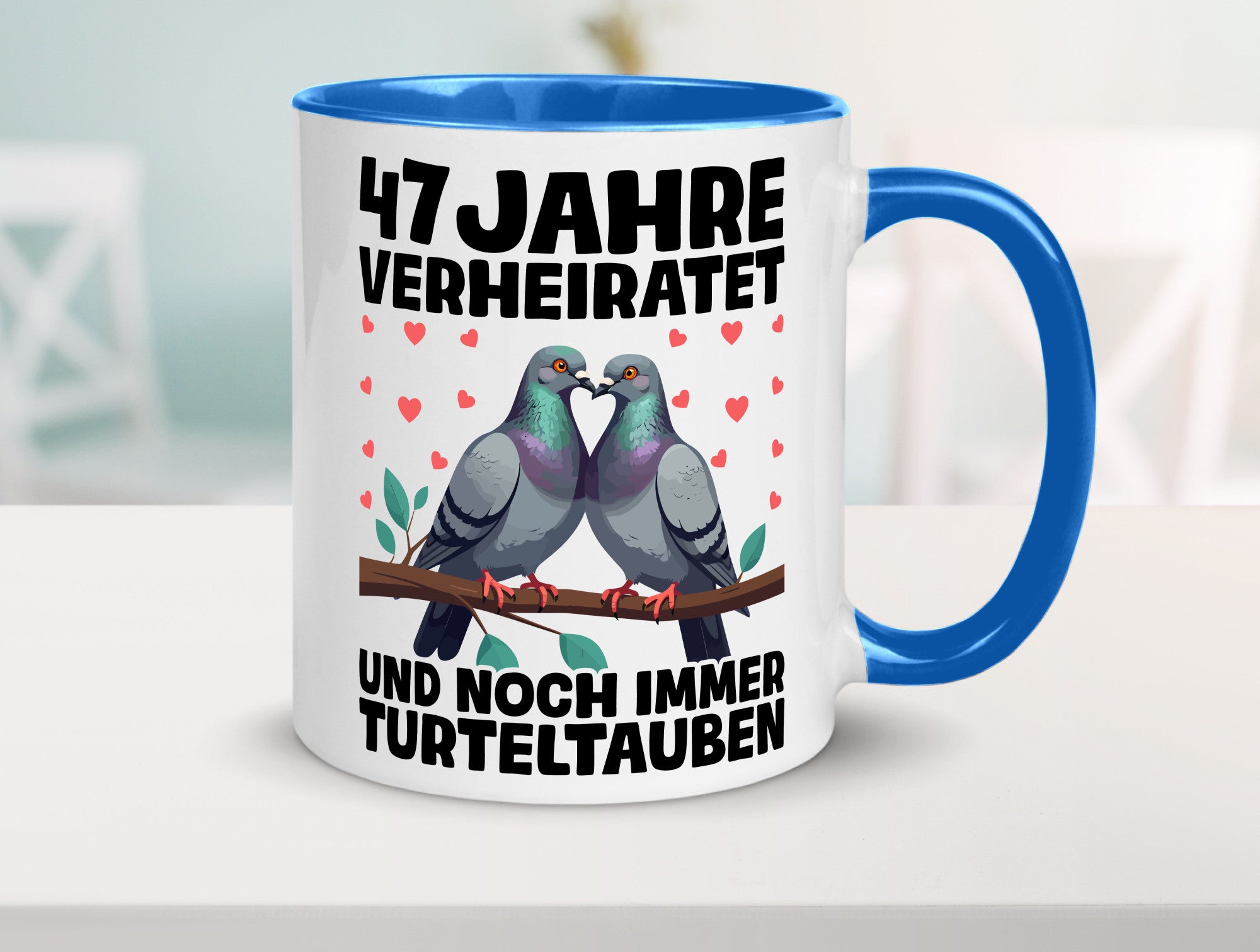 47 Jahre verheiratet | Turteltauben Ehe Ehepaar Humor Geschenkidee Tasse