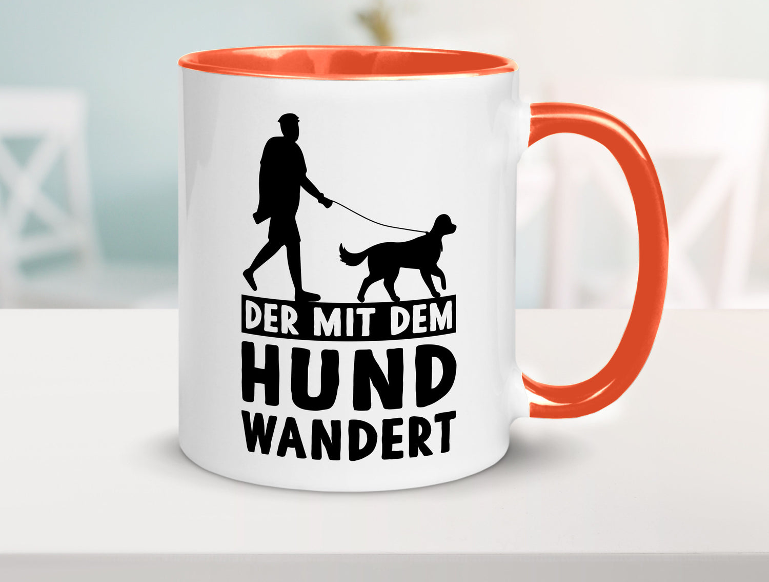 Der mit dem Hund wandert | Mensch Geschenkidee Tierliebhaber Humor Tasse