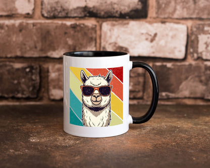 Lama | Retro Alpaka mit Sonnenbrille Geschenk Humor Geschenkidee lustiger Tasse