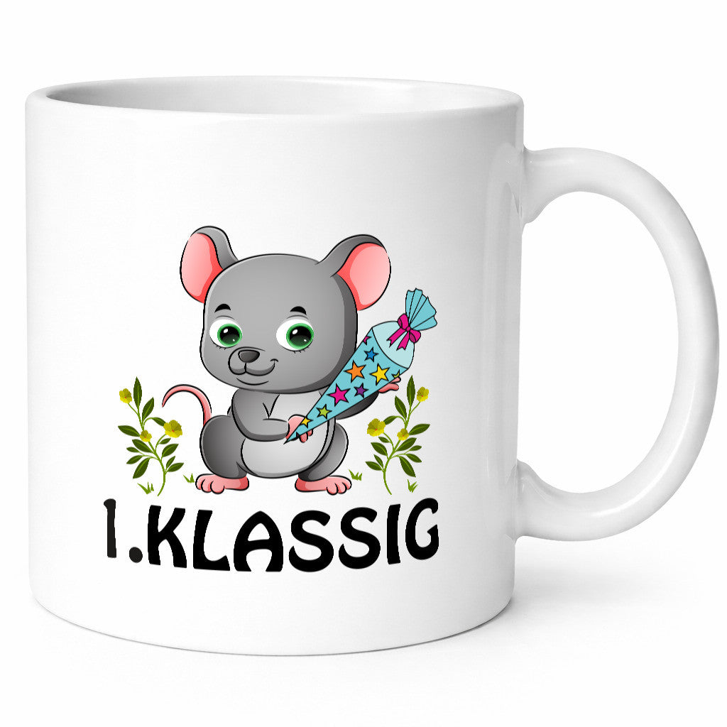 1. Klassik | Schulanfänger Tasse Einschulung Mädchen lustig Humor Geschenkidee