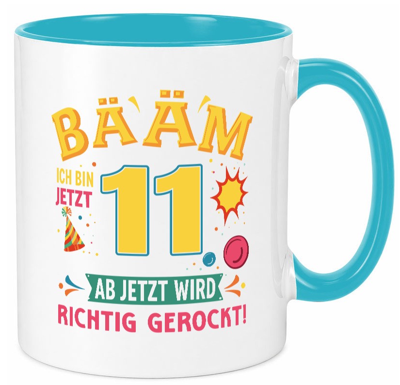 11. Geburtstag | 11 Jahre ab jetzt wird richtig gerockt lustig Geschenkidee Tasse