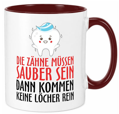 Sauber Zähne lustiger Spruch Geschenk Humor Geschenkidee Tasse