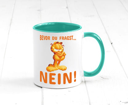 Bevor du fragst? Nein! | grimmige Katze Spruchtasse lustig Tierliebhaber Humor