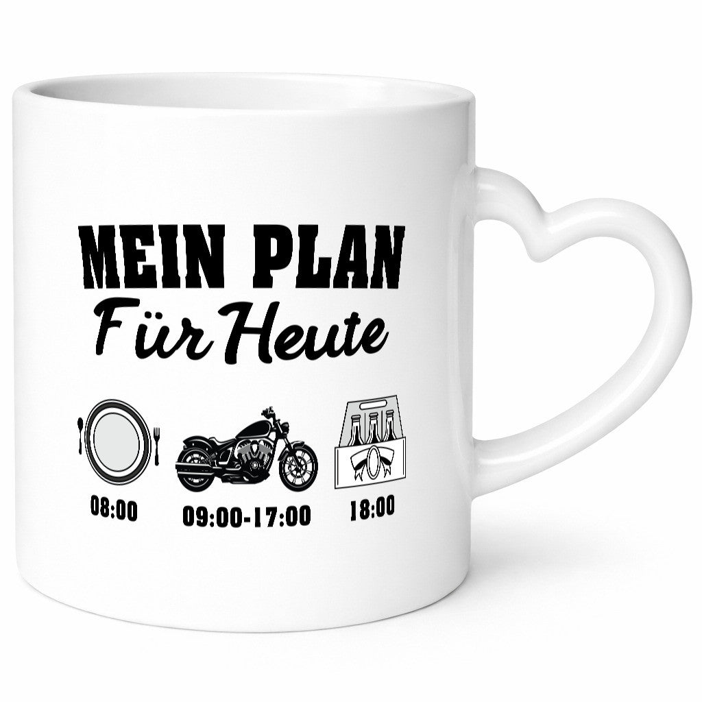 Mein Plan für heute | Frühstück Motorrad Trinken Humor Geschenkidee Tasse