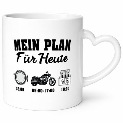 Mein Plan für heute | Frühstück Motorrad Trinken Humor Geschenkidee Tasse