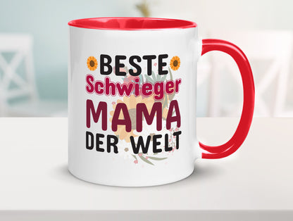 Beste Schwiegermama | Schwiegermutter Tasse Blumen Humor Familie Geschenkidee