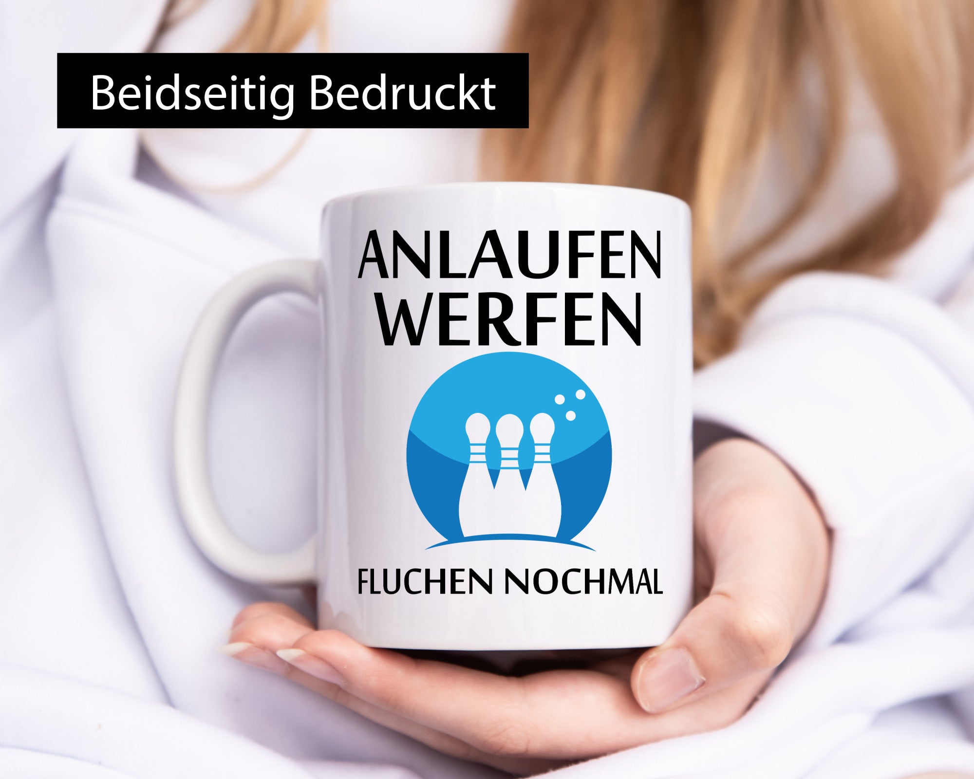 Anlaufen werfen fluchen nochmal | Bowling Sport Geschenk Humor Geschenkidee