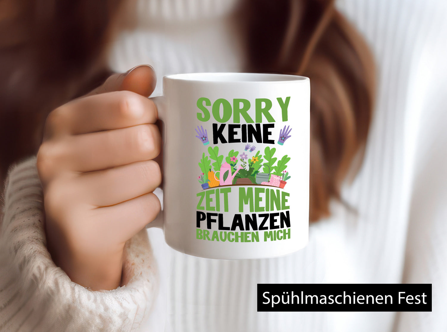 Meine Pflanzen brauchen mich Geschenk Humor Geschenkidee lustiger Spruch Tasse