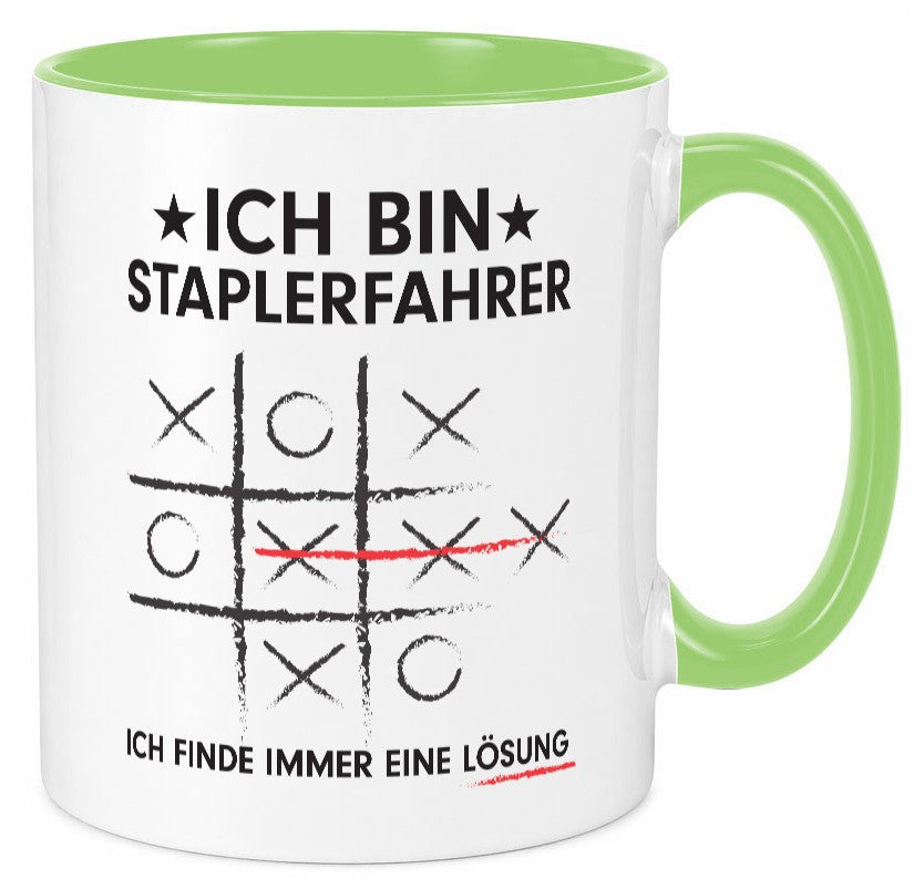 Löse Probleme: Staplerfahrer | Gabelstapler Fahrer v3 Humor Geschenkidee Tasse
