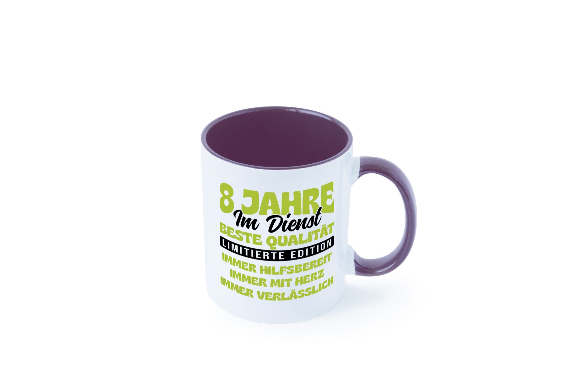 8 Jahre im Dienst | Jubiläum Arbeit v4 lustig Kollegen Büro Geschenk Tasse