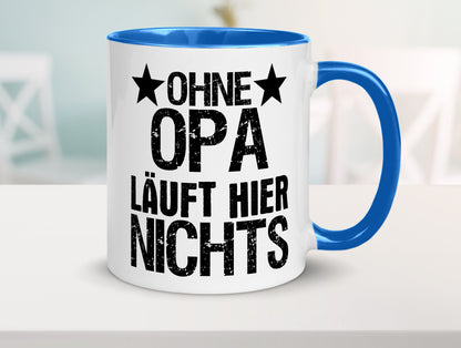 Ohne Opa läuft hier nichts | Sterne Geschenkidee Familie Humor Tasse