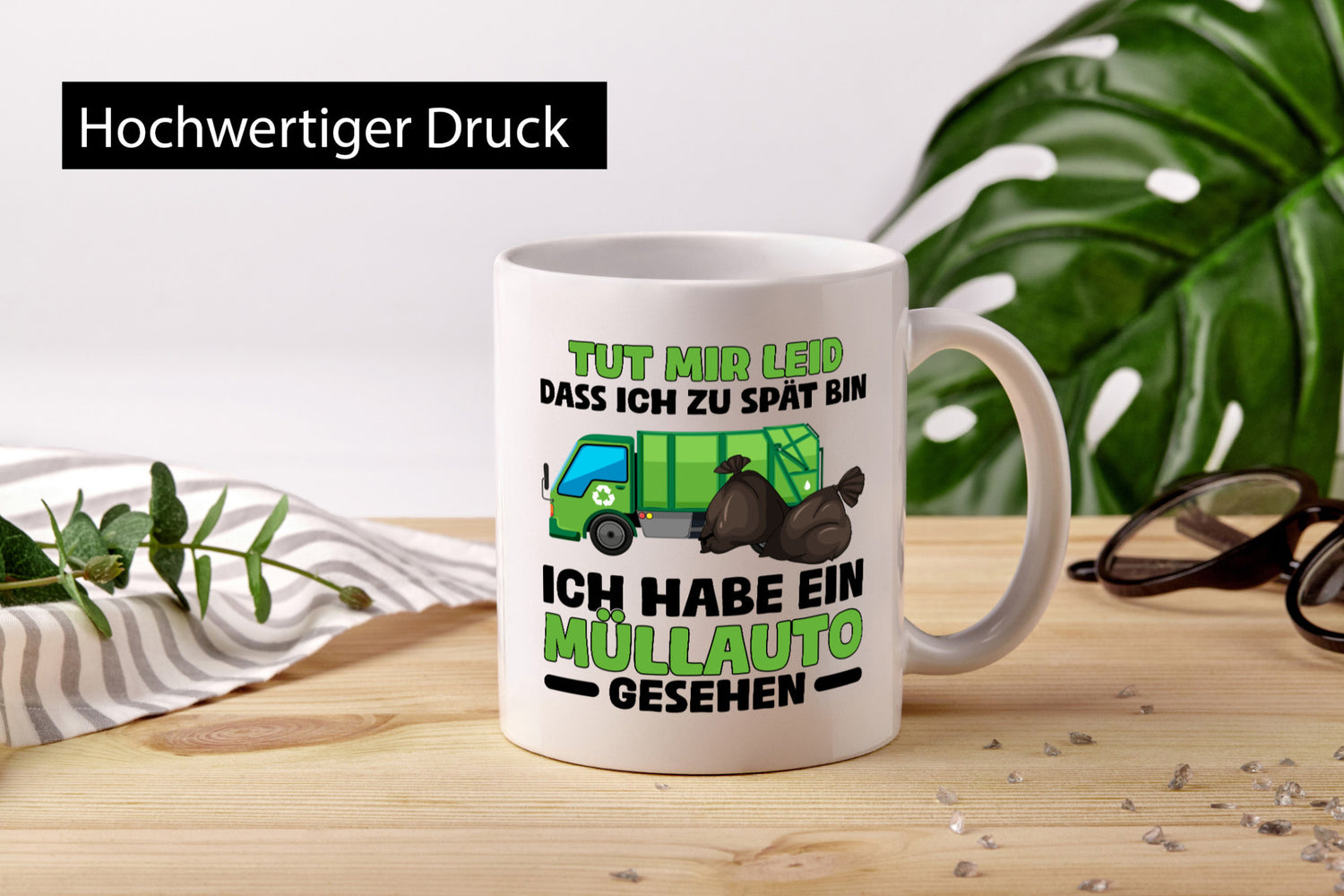 Bin zu spät hab ein Müllauto gesehen | Müllabfuhr lustiger Spruch Geschenk