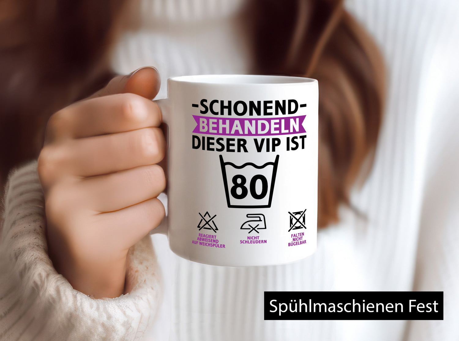 80 Geburtstag | schonend behandeln Jahre v2 Geschenkidee Humor Tasse