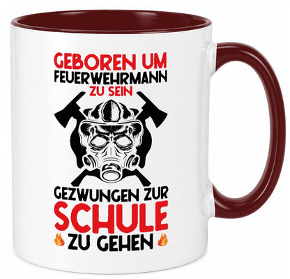 Geborener Feuerwehrmann | Feuerwehr Brand Maske Schule lustiger Spruch Geschenk Tasse
