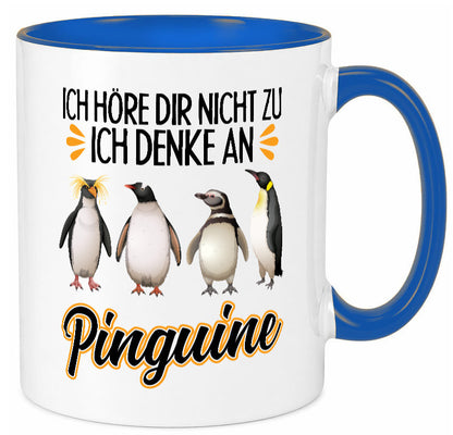 Ich denke an Pinguine Geschenkidee Humor Tasse