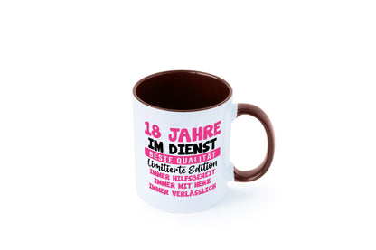 18 Jahre im Dienst | Jubiläum Arbeit v10 lustig Kollegen Büro Geschenk Tasse