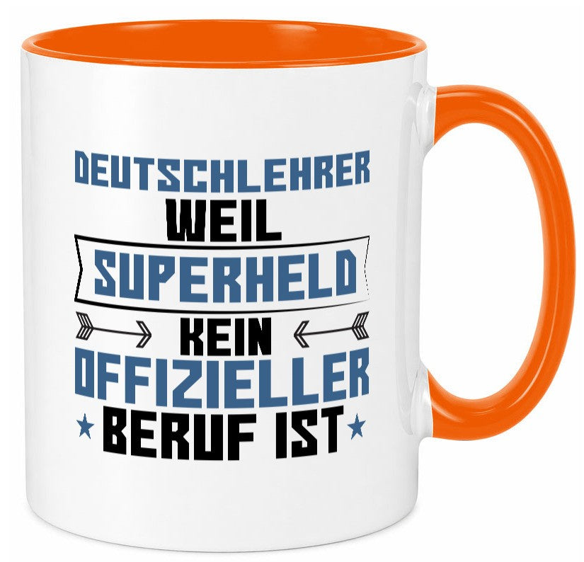 Superheld Deutschlehrer | Lehrer Schule lustiger Spruch Geschenk Humor Tasse