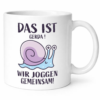 Gerda | wir joggen gemeinsam Schnecke Humor Geschenkidee Tasse