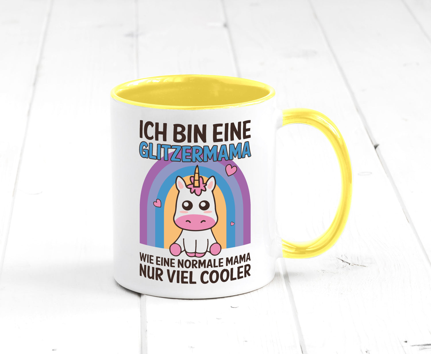 Glitzermama, wie normal, nur cooler | Einhorn Geschenkidee Familie Humor Tasse