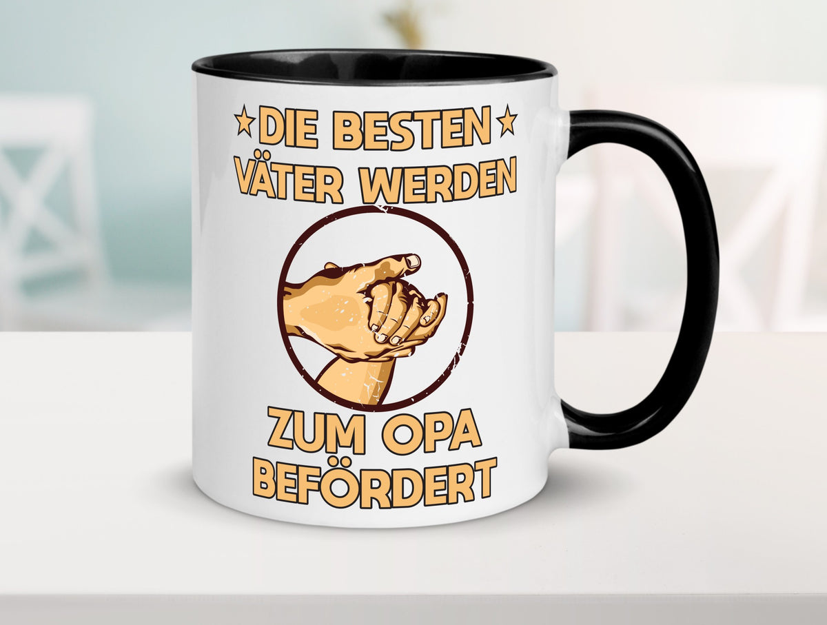 Besten Väter werden zum Opa befördert | Zwei Hände Geschenkidee Familie Humor Tasse
