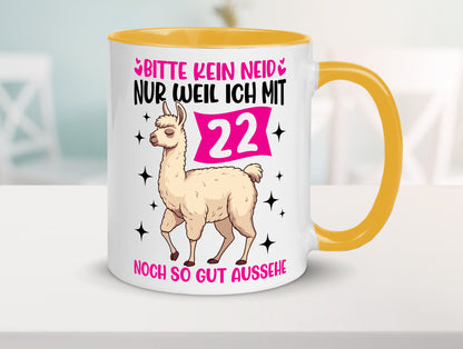 22. Geburtstag | 22 Jahre Lama gut aussehen lustig Geschenkidee Geschenk Tasse